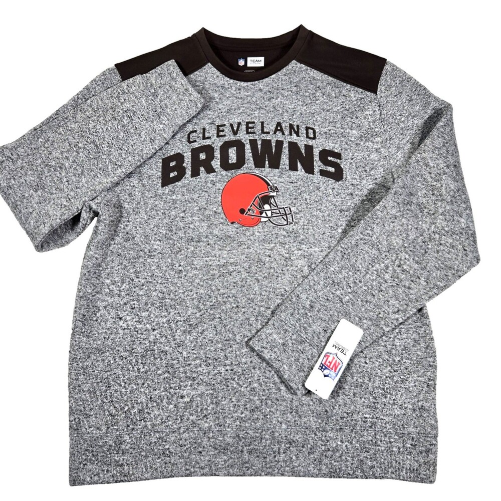 Cleveland Browns NFL Team Apparel Sweatshirt Men's Medium Gray Crewneck New